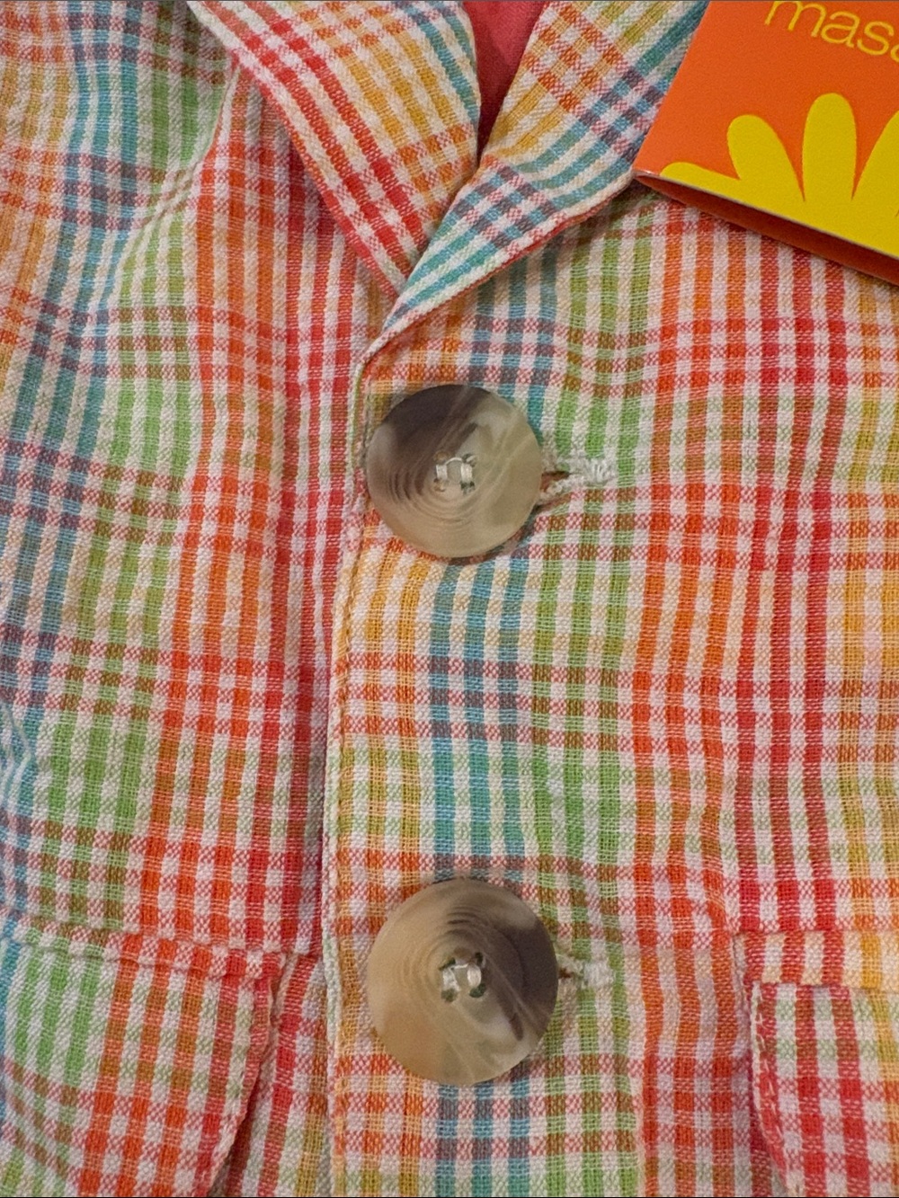 NWT [Masala Baby] Crosby Buttoned Blazer Multi-Color Plaid Baby/Toddler 3-6M - Picture 9 of 16